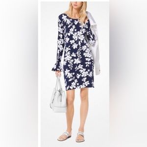 Navy floral Michael Kors Dress, white flowers